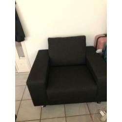 Antraciet Longchair met hocker en fauteuil te koop