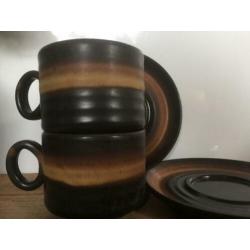 Set van 2 prachtige vintage kop en schotel koffiekopjes
