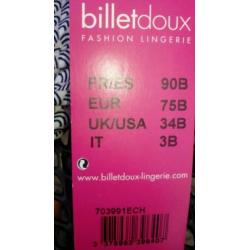 Billetdoux bh tjes 75B. Nieuw