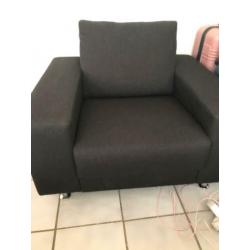 Antraciet Longchair met hocker en fauteuil te koop