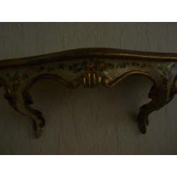 brocante spiegel met plateau goud