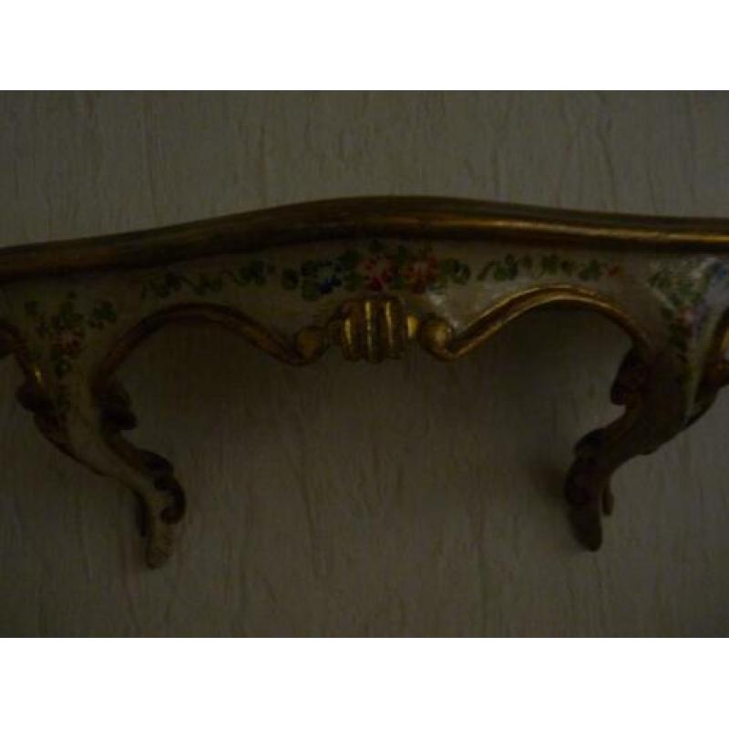 brocante spiegel met plateau goud