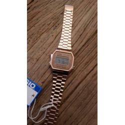 Casio retro horloge rose goud A168