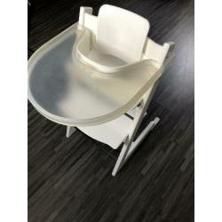 Witte Stokke Tripp Trapp stoel met baby set en tafeltje