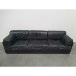 zwart leer lederen vintage xl bank