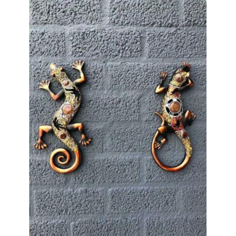 Set salamanders, mooi ingelegd met sierglas-salamander