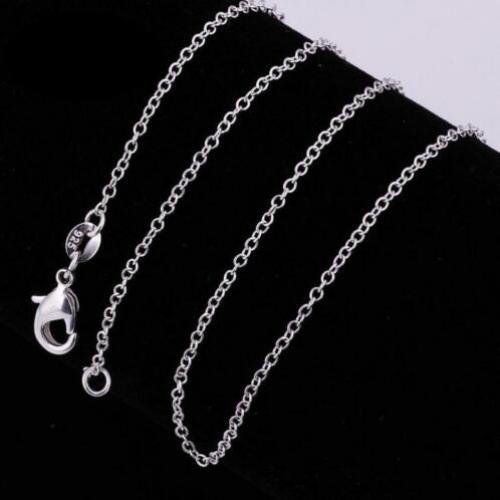 925 echt zilveren schakelcollier ketting 1 mm ( 46-77cm)