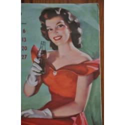 Oude Coca Cola Poster. Kalender November December 1949