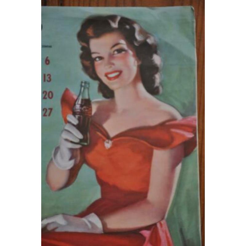 Oude Coca Cola Poster. Kalender November December 1949