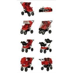 Easywalker duowagen tweelingwagen duo rood