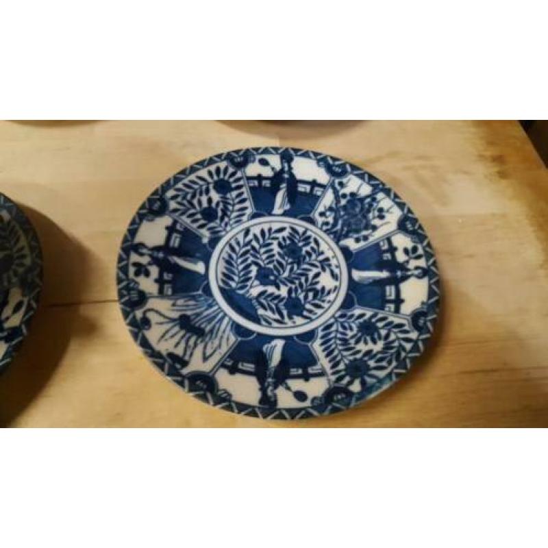 kop en schotels chinees blauw 6 stuks