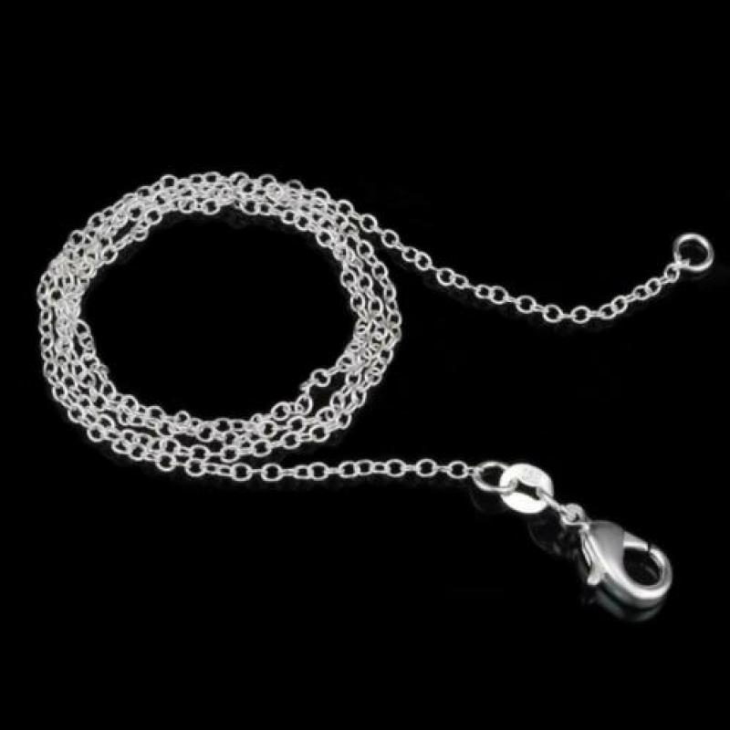 925 echt zilveren schakelcollier ketting 1 mm ( 46-77cm)