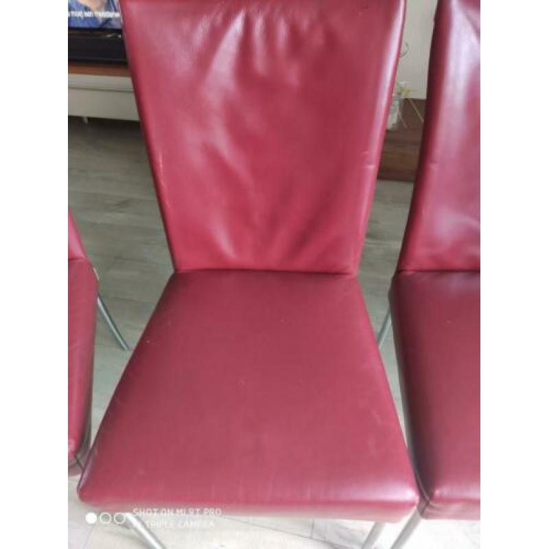 3 leren stoelen Bert Plantagie
