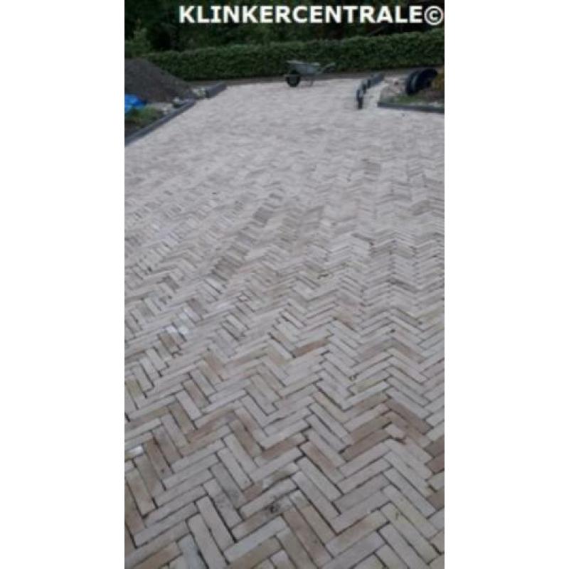 Restpartij 32m2 geel brons gebakken klinkers waalformaat str