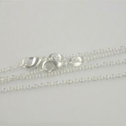 925 echt zilveren schakelcollier ketting 1 mm ( 46-77cm)
