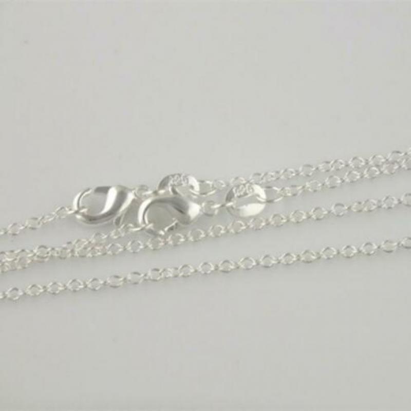 925 echt zilveren schakelcollier ketting 1 mm ( 46-77cm)