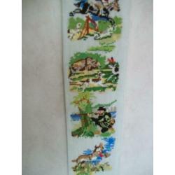Geborduurde wandhanger paarden / jacht