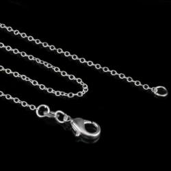 925 echt zilveren schakelcollier ketting 1 mm ( 46-77cm)