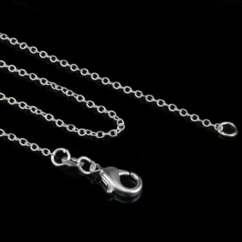 925 echt zilveren schakelcollier ketting 1 mm ( 46-77cm)