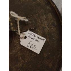 Brocante metalen emmer met deksel - vuilnisemmer - vat