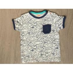 wit t-shirt korte mouw Hema maat 74