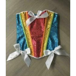 Corset torselet Carnaval regenboog xs-s