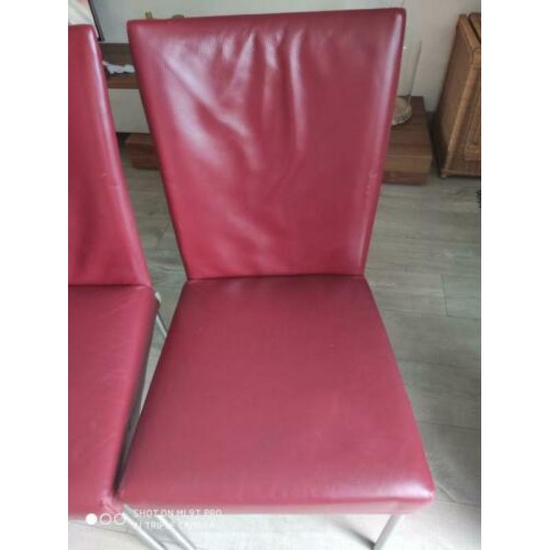 3 leren stoelen Bert Plantagie