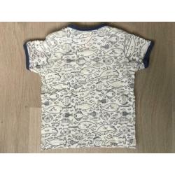 wit t-shirt korte mouw Hema maat 74