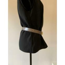Bruine leren vintage Escada riem met goudkleurige gesp
