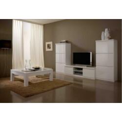 Salontafel Forever hoogglans zwart wit.MDF Blok poten SALE!
