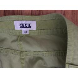 Cecil limegroen 7/8 broek 33 jeansmt = 42 damesmt