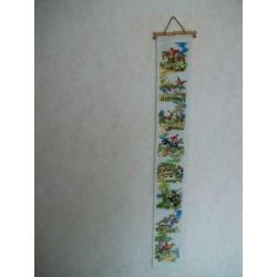 Geborduurde wandhanger paarden / jacht