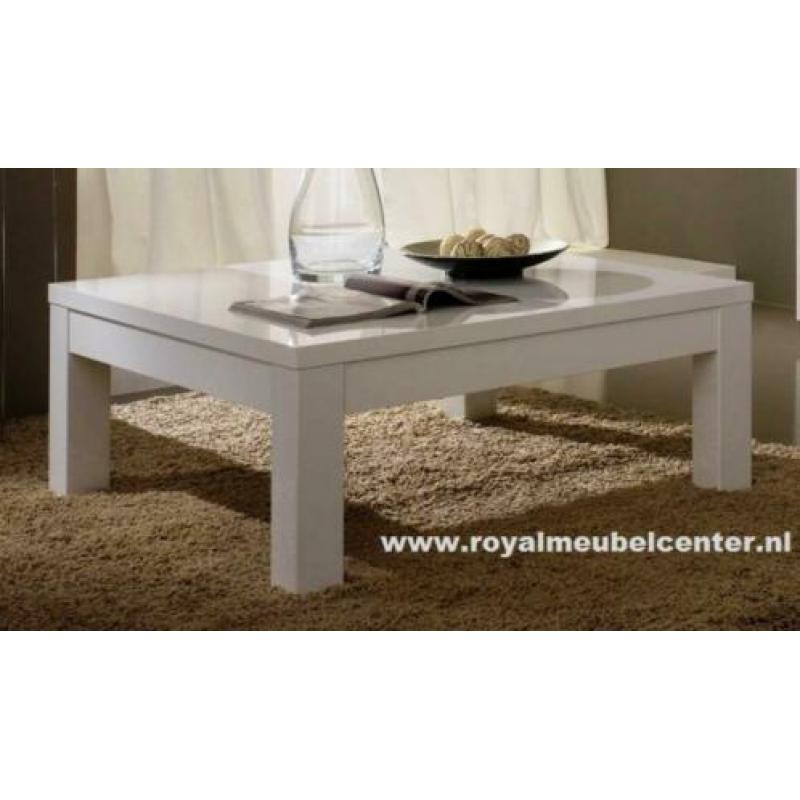 Salontafel Forever hoogglans zwart wit.MDF Blok poten SALE!