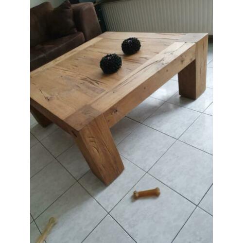 zwaar masieef grijs eikeen salontafel