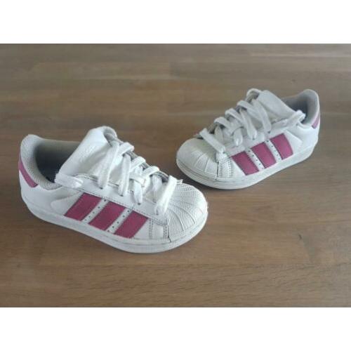 Mooie Adidas Superstar wit / roze Maat 28