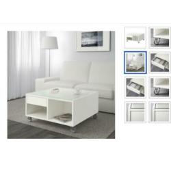Ikea boksel salontafel wit met glas