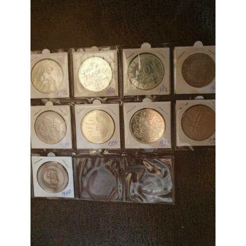 50 gulden munten zilver complete serie