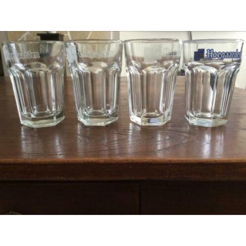 Hoegaarden bierglazen wit- en blauw logo