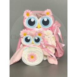 Gratis verzending Luiertaart Uil Luieruil Set Taupe