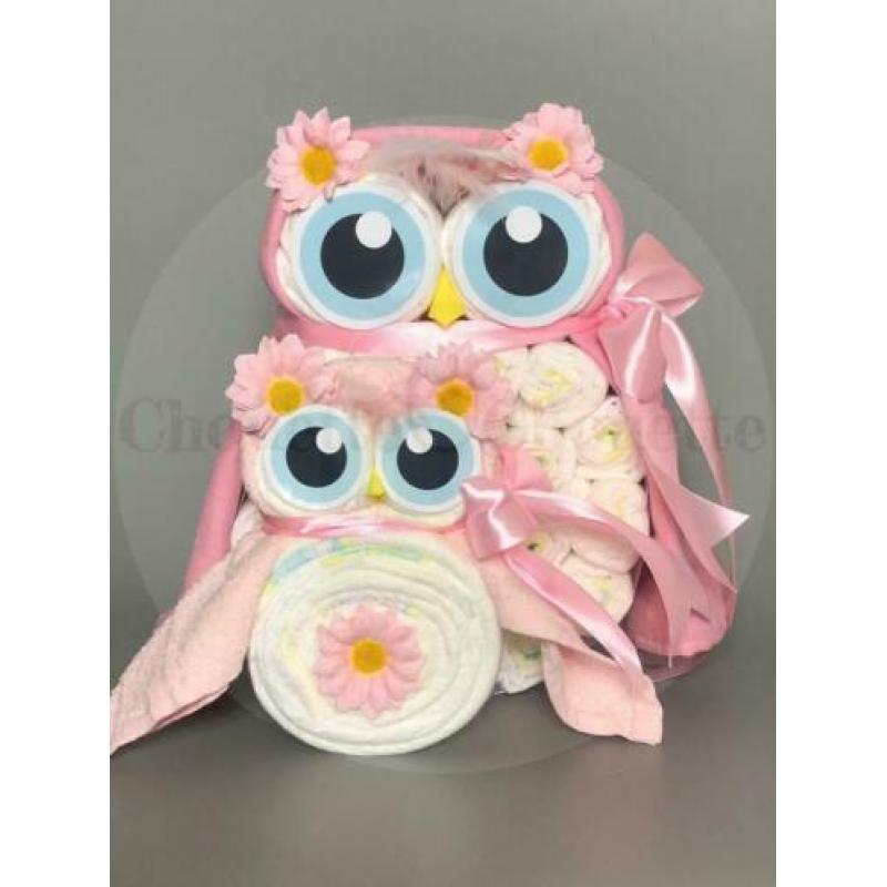 Gratis verzending Luiertaart Uil Luieruil Set Taupe