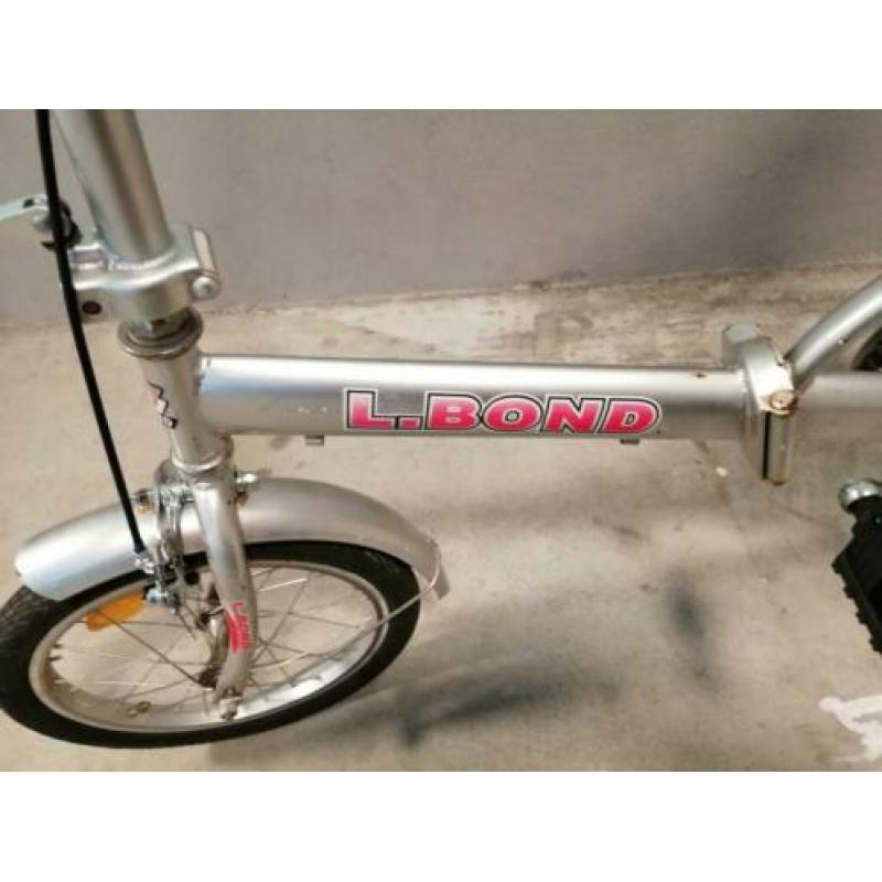 Zeer mooie L. BOND VOUWFIETS met terugtraprem bel stander sl