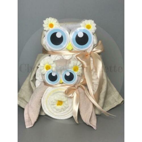 Gratis verzending Luiertaart Uil Luieruil Set Taupe