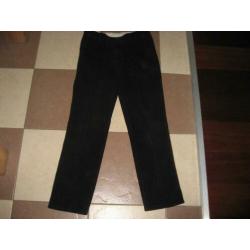 zwarte stretch brede rib heren pantalon, mt 27