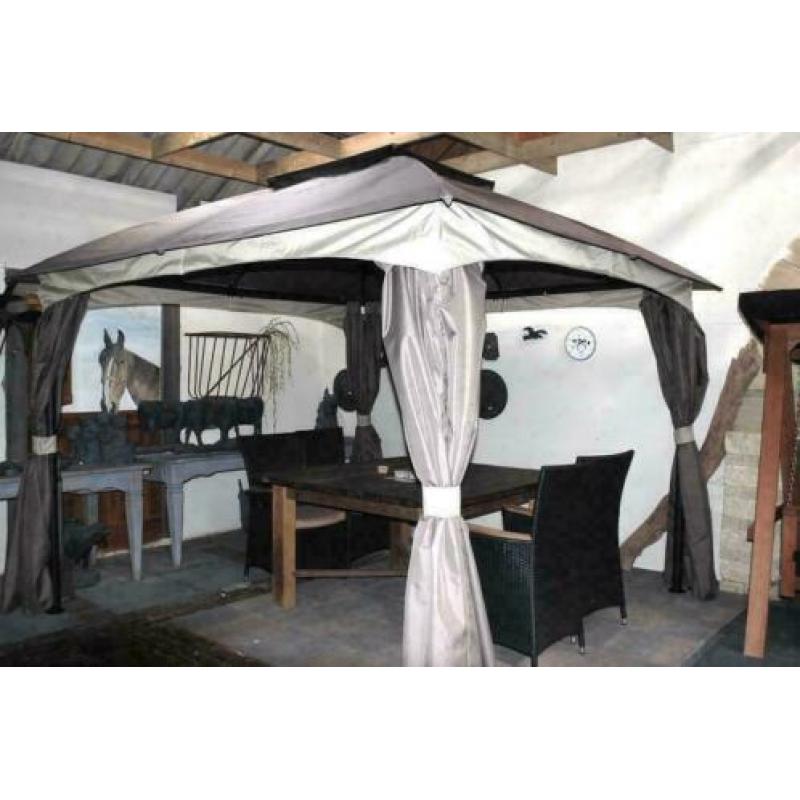 Partytent / Paviljoen 300x300x270 met 4 gordijnen - actie!