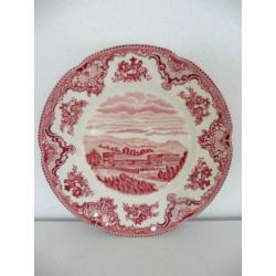 Johnson Bros bord ontbijtbordje rood ecru retro vintage