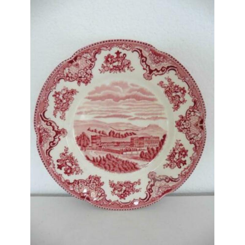 Johnson Bros bord ontbijtbordje rood ecru retro vintage