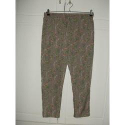 Amichi grijze bloemetjes loose fit jogger broek, maat S