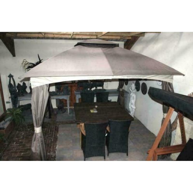 Partytent / Paviljoen 300x300x270 met 4 gordijnen - actie!