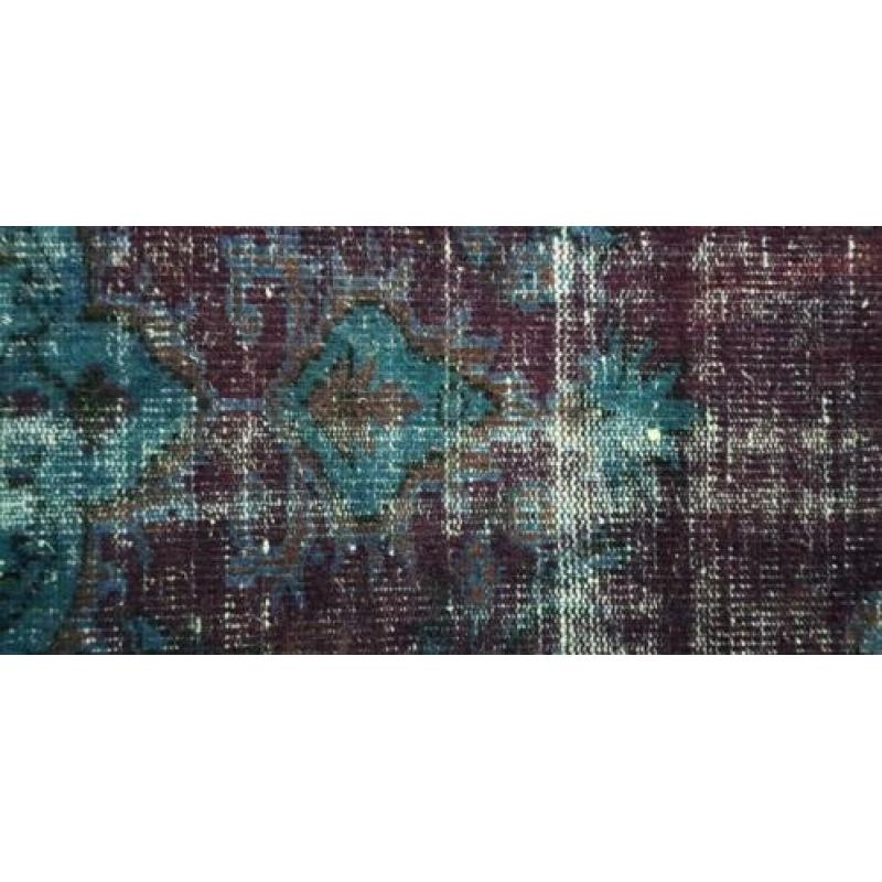 Recoloured handgeknoopt vloerkleed kelim vintage