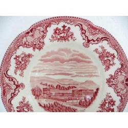 Johnson Bros bord ontbijtbordje rood ecru retro vintage